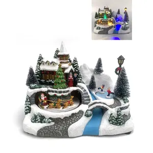 Hersteller Direkt verkauf exquisite Form personal isierte Zoll Harz Handwerk Weihnachts dekoration Dorfhaus Figuren