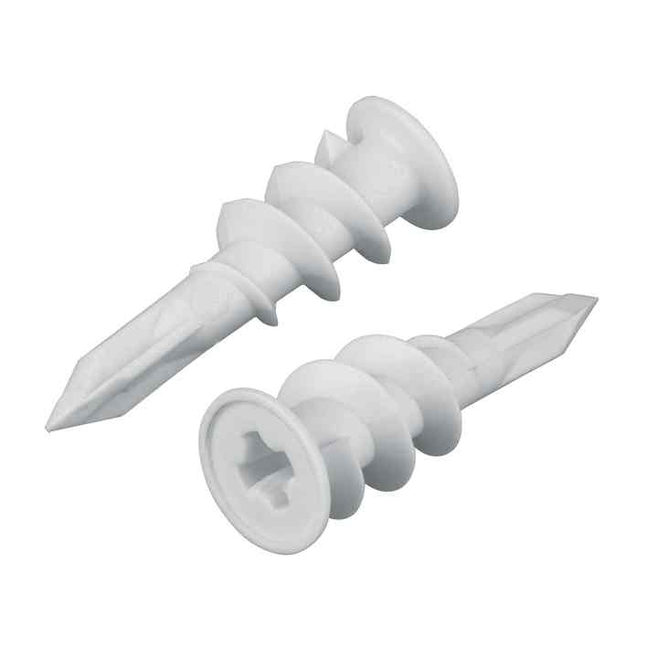Fiero TAQ-1/2TP 1/2\" Plastic Wall Plug for Drywall 100-Pack Bag Drywall Anchors