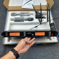 SKM9000 mikrofon UHF nirkabel, mikrofon profesional 2 Emas genggam dengan saluran musik untuk penggunaan Studio