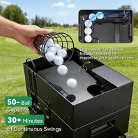 Distributeur de balles de golf en métal durable, lanceur de balles de golf noir, machine semi-automatique pour l'entraînement au driving sur le practice
