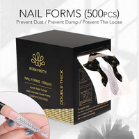 BORN PRETTY PRO Formes d'extension d'ongles professionnelles longue longueur Formes d'extension d'ongles auto-adhésives pour constructeur acrylique Gel d'ongles