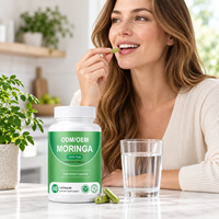 OEM ODM Kapsul Daun Moringa Bubuk Moringa Suplemen Diet Herbal Label Pribadi Produsen Kustom Pabrik Grosir Pabrik Manufaktur