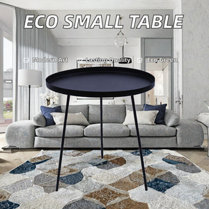 Mesa de Centro Redonda de Metal Moderna y Minimalista, Negra, Ecológica, Duradera, Mueble para Sala de Estar, Fácil de Limpiar, 1 Año de Garantía - Product Image 2