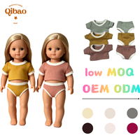 Ensemble de vêtements pour poupées en coton côtelé, haut court à manches courtes, culotte, tenue en tricot doux pour poupées de filles