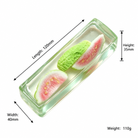 Jouet Squishy Premium en Cristal Transparent avec Barre de Fruits, Rempli de Tranches de Fruits Réels, à Remontée Lente