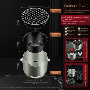 Réchaud <span class=keywords><strong>de</strong></span> <span class=keywords><strong>barbecue</strong></span> portable pliable coupe-vent en acier inoxydable antirouille, ensemble <span class=keywords><strong>de</strong></span> <span class=keywords><strong>barbecue</strong></span> multifonctionnel pour pique-nique en plein air - Product Image 6