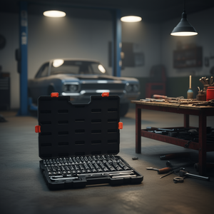 Juego de Llaves de Trinquete de 76 Piezas con Punta de 3/8 Pulgadas, SAE y Métricas, Profundas y Superficiales, de Acero Aleado CR-V, Kit de Herramientas para Reparación Automotriz con Estuche de Almacenamiento - Product Image 2