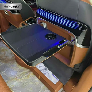 Tavolino Pieghevole di Lusso per Sedile Auto con Ricarica Wireless, Portabicchieri e Luce Ambientale, Organizer Universale per Sedili MPV e RV - Product Image 6
