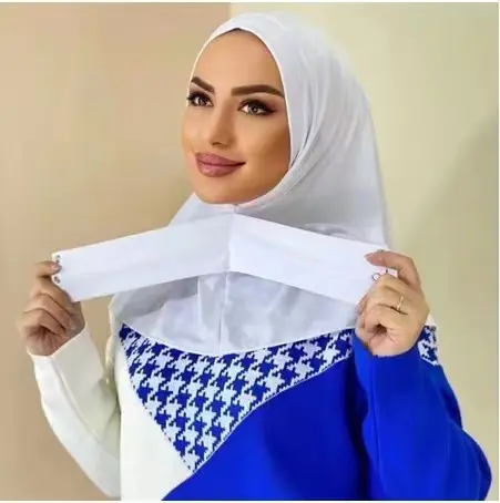 Hijab Voor Moslim Dame Hoofdbedekking Modale Ademende Riem Gesp Verstelbare Bodemkap Hoofd Effen Kleur Sjaal