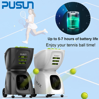 PUSUN PT MAXC Máquina Lanzapelotas de Tenis Profesional Inteligente, Portátil y Ligera, Automática y Recargable para Clubes
