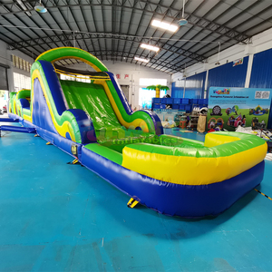 Outdoor commercial bounce house <b>inflatable</b> with slide and pool <b>inflatable</b> water obstacle course for sale - Product Image 2