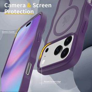 Coque de <span class=keywords><strong>téléphone</strong></span> hybride TPU PC mate à motif ondulé, <span class=keywords><strong>anti</strong></span>-rayures, antichoc, protection <span class=keywords><strong>pour</strong></span> 17 Pro Max - Product Image 4