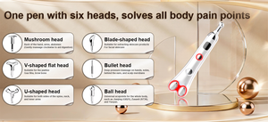 Alat Kecantikan Mata 2 in 1 dengan 6 Kepala Pijat yang Dapat Diganti, Pena Pijat Mata yang Menenangkan dan Menghangatkan, Kompres Panas, Tongkat Pijat Bergetar - Product Image 4