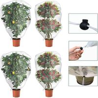 Anti-vogelnetten Tuin Fruitboom Struikbescherming Winddicht Polyethyleen (PE) Mesh Zakken Trekkoord 4-Pack 2.3x3.5ft Gemaakt
