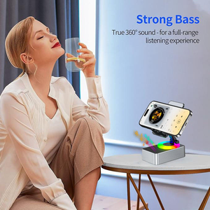 3-in-1 supporto <span class=keywords><strong>per</strong></span> telefono in metallo pieghevole altoparlante senza fili 1200mAh Power Bank portatile <span class=keywords><strong>per</strong></span> telefoni cellulari e tablet - Product Image 3
