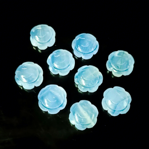Ágata de Encaje Azul Natural en Forma de Girasol, Gema Tallada a Mano de 12mm, Amuleto de Flor de Cristal para Fabricación de Joyas, Precio al por Mayor, Venta a Granel - Product Image 1