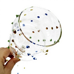 Option de logo personnalisé, gobelets en verre artistique multicolores d'une capacité de 300 à 400 ml pour des concepts de restauration expérimentale - Product Image 2