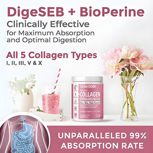 ผงเปปไทด์คอลลาเจนไฮโดรไลซ์ที่มีอาหารเสริมประเภท I, II, III, V และ X คอลลาเจนสั่งติดฉลากส่วนตัวได้ตามต้องการ - Product Image 4