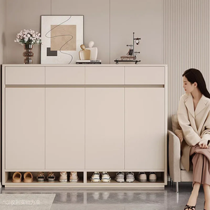 Meuble à chaussures en bois élégant et personnalisé, design scandinave moderne, profil ultra-fin modulaire pour les acheteurs de meubles d'entrée - Product Image 4