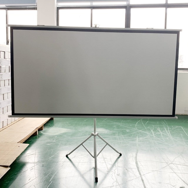Cheap Outdoor 16:9 4K Ambient Light Rejecting Tripod Portable Projector Screen 72-150 Inches