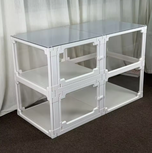 Verplaatsbare veilige ijzeren transparante hars dierenhek dubbele laag voor kleine dierenkooi buiten makkelijk schoon te maken hond kat konijn cavia - Product Image 4