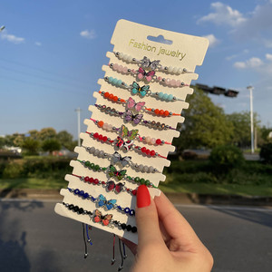 Conjunto de Pulseras Ajustables de Hilo con Diseño Animal en Colores Bohemios Azul y Rojo, Pulsera de Ojo, 12 Piezas/Set, Joyería de Cadena de Cuerda Hecha a Mano, Regalos de Bisutería - Product Image 5