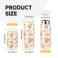Botella de Agua de Acero Inoxidable Personalizada al por Mayor para Niños, Libre de BPA, a Prueba de Fugas, Aislada al Vacío, con Diseño Floral, 200/320 ml, Portátil, para Exteriores, con Tapa