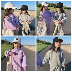 Conjunto de <span class=keywords><strong>Ropa</strong></span> Infantil Otoño 2022, Nuevo Estilo Coreano, Color Sólido, para Niñas y Niños, Camiseta de Manga Larga y Pantalón, 2 Piezas, <span class=keywords><strong>Ropa</strong></span> Casual para Niños - Product Image 2