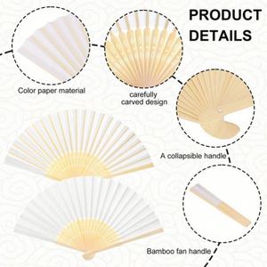 พัดไม้ไผ่จีนลายดอกไม้เพ้นท์มือ สวยงาม เหมาะสำหรับพกพาในกิจกรรมกลางแจ้ง ของขวัญทางธุรกิจ หรือของที่ระลึก - Product Image 6