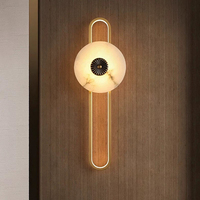Applique murale moderne en marbre et métal, luminaire décoratif LED de luxe pour chambre à coucher et salon