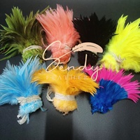 Plumes de poulet colorées de 6-8 pouces, plumes de coq enfilées, matériaux de couture, matériaux pour la pêche à la mouche, matériaux pour la fabrication de mouches, carnaval, haute qualité, saines