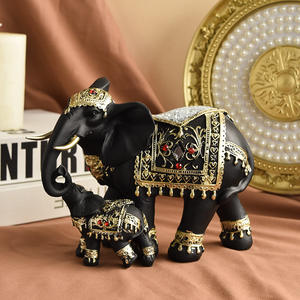 Transfrontalier nouvelle mère et fils éléphant résine sculpture artisanat ornement religieux bureau à domicile de bon augure décoration chanceuse - Product Image 2