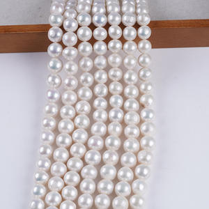 Perlas Sueltas de Agua Dulce Naturales Blancas y Moradas de 11-12 mm para Hacer Collares, Pendientes y Accesorios - Product Image 1