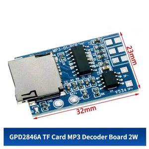 บอร์ดถอดรหัส MP3 รุ่น GPD2846A พร้อมการ์ด TF โมดูลแอมพลิฟายเออร์ 2W โมดูลจ่ายไฟ GM วงจรรวม รับประกัน 365 วัน มีสินค้าในสต็อก - Product Image 5