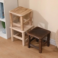 Tabouret de rangement en bois portable et peu encombrant avec tiroir, pouf en bois avec boîte de rangement