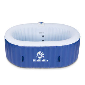 Jacuzzi Familiar, Bañera de Hidromasaje Redonda Inflable Universal para Exteriores, <span class=keywords><strong>Piscina</strong></span> Climatizada <span class=keywords><strong>con</strong></span> Cubierta y Accesorios de PVC para 2 Personas - Product Image 1