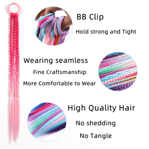<span class=keywords><strong>Trecce</strong></span> colorate sfumate per bambine elastico elastico per <span class=keywords><strong>trecce</strong></span> intrecciate per coda di cavallo - Product Image 3