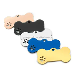 Personalised Puppy Dog Tag Supplier Custom Anodized Aluminum Each Color Cheap Blank Metal Bone Dog Tags