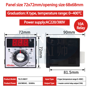 TEL72-9001T hiển thị kỹ thuật số an toàn bền 0 ~ 400 độ AC220/380V đặc biệt nhiệt nướng lò TEL72-9001T điện - Product Image 2