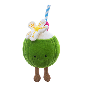 Mignonne Noix de coco Poupée Vert Noix de Coco Compagnon En Peluche Jouet Porter Fleur Mangue Boisson Poupée Tissu Poupée Enfants Cadeau Femme - Product Image 1