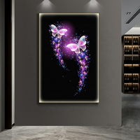 Mavi altın kelebekler Modern hayvan duvar sanat lüks resim baskı tuval Poster ev koridor dekor için yağlıboya ev duvar