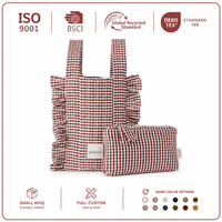 Ensemble de sacs de poussette personnalisés en coton biologique imprimé, résistant à l'eau, OEM, organisateur pour bébé matelassé, fermeture à cordon, sangles à pression, mini
