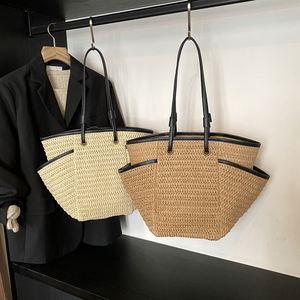 Summer Outdoor Travel Straw <b>Beach</b> <b>Bags</b> <b>Large</b> Capacity Straw Woven Tote <b>Bag</b> - Product Image 2