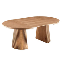 Ensemble de salle à manger ovale extensible en bois massif contemporain, mobilier moderne pour la maison, assemblé
