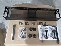 Organisateur de câbles noir sous le bureau, sans perçage, avec pince de fixation, panier de rangement pour fils, support de rangement pour ordinateur de bureau