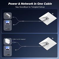 Cable de Carga para Auto Starlink Mini 2 en 1, Revestimiento de PVC, RJ45 y DC 5521+RJ45, Compatible con Adaptador USB, Carga Rápida de 5A