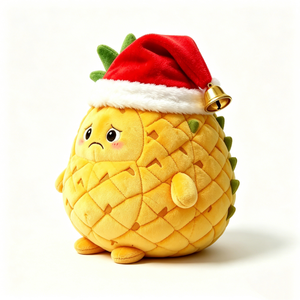 Customize Festive Yellow Pineapple Plush for Holiday Decor, Food-Themed Christmas Pineapple Plushie Gift - Product Image 1