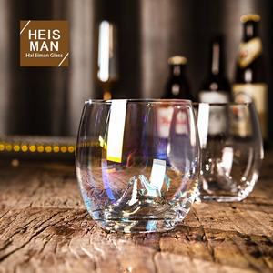 Verre à vin en cristal soufflé sur mesure, design œuf iceberg, style japonais, coupe à <span class=keywords><strong>liqueur</strong></span> volcanique colorée, logo personnalisé, directement de l'usine - Product Image 1