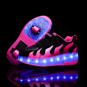 Zapatillas LED de patines de un solo rodillo unisex para paseo nocturno con logotipo personalizado, zapatillas de patinaje sobre ruedas intermitentes para niños y niñas - Product Image 2