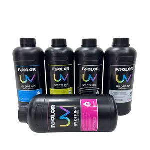Fcolor proveedor mayorista CMYKW y Vanish logo máquina de impresión LED UV tinta curable para Epson i3200 U1 cabezal de impresión